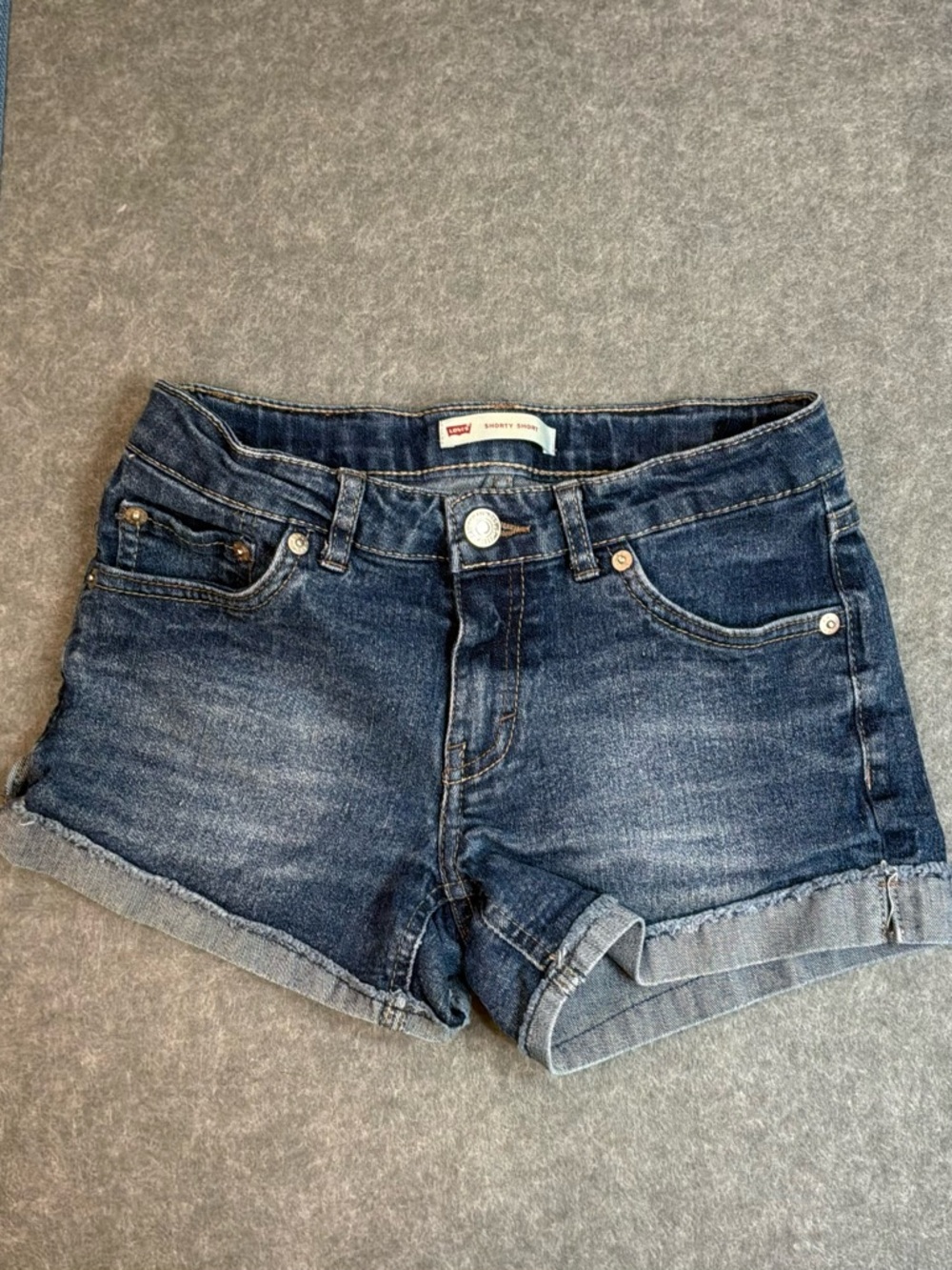 Levi’s Shorty Shorts Dark Wash Denim Girls 14 Regular Summer
